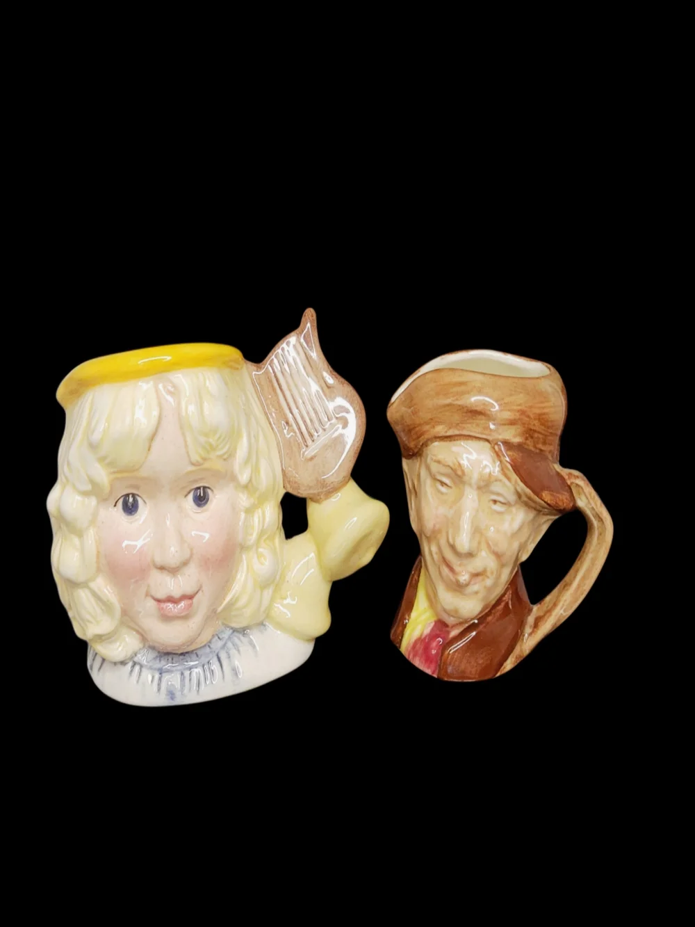 3 Vintage Royal Doulton Ceramic Toby Jugs Angel, Peele, Array In Various Size